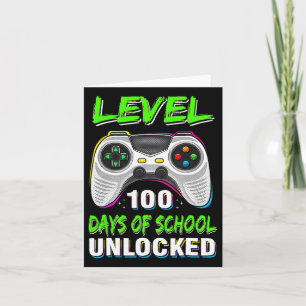 Video Games Level 100 Days Of School Unlocked Stud Card
