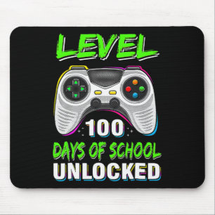 Video Games Level 100 Days Of School Unlocked Stud Mouse Mat