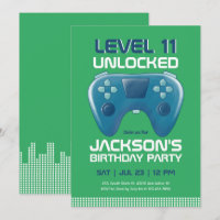 Video Games Level Unlocked Green Gamer Birthday