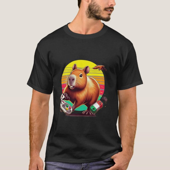 Video Games Lover Capybara Funny Video Games Capyb T-Shirt (Front)