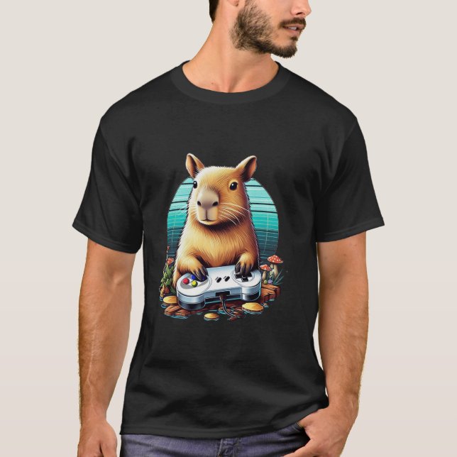 Video Games Lover Capybara Funny Video Games Capyb T-Shirt (Front)