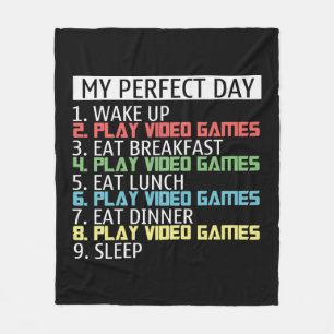 video games perfect Day word art Fleece Blanket