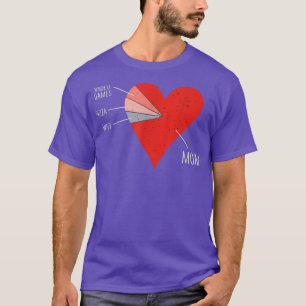 Video Games Pizza Wifi Mum Heart Funny Valentines T-Shirt