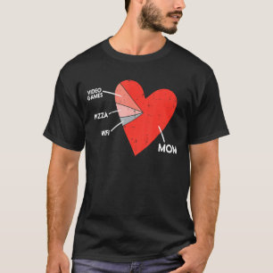 Video Games Pizza Wifi Mum Heart Kid Baby Boy Vale T-Shirt