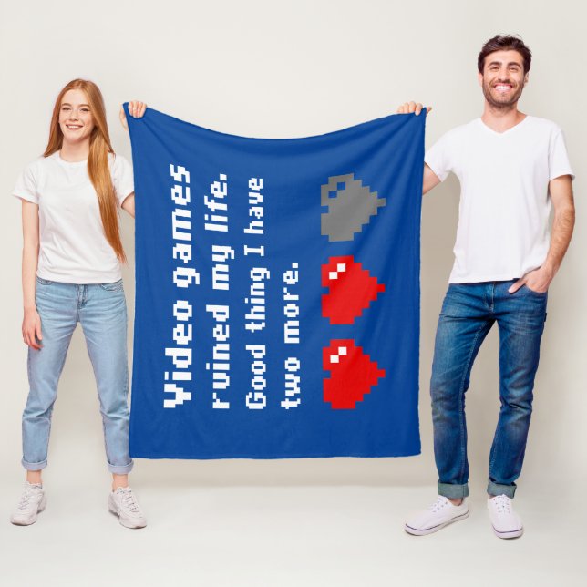 Video games ruined my life fleece blanket (In Situ)