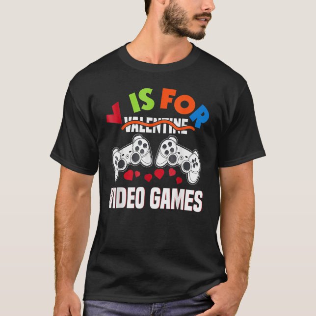 Video Games Valentine Day For Kids Boys 2 T-Shirt (Front)