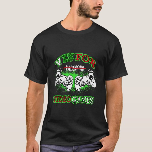 Video Games Valentine Day For Kids Boys 3 T-Shirt (Front)