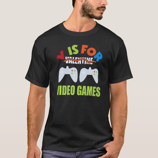 Video Games  Valentine Day For Kids Boys T-Shirt (Front)