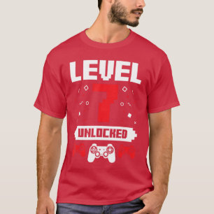 Video Gaming Birthday 7 Year Old Gamer Gift Level T-Shirt