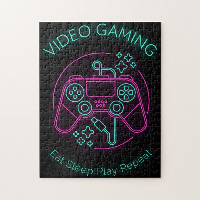 Video Gaming Eat Sleep Play Repeat Jigsaw Puzzle (Vertical)