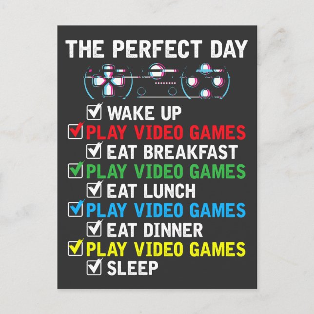 Video Gaming Kids Funny Gamer Postcard (Front)