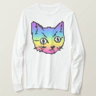 VIDEO KITTY CAT PIXEL ART LONG SLEEVE T-SHIRT