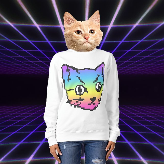 VIDEO KITTY CAT PIXEL ART SWEATSHIRT (Creator Uploaded)
