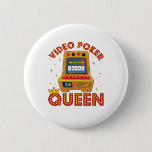 Video Poker Queen 6 Cm Round Badge