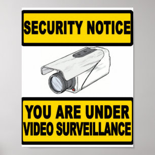 Video Surveillance Security Notice Sign Poster