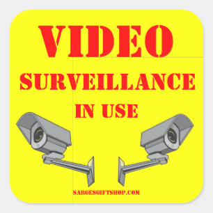 VIDEO SURVEILLANCE SQUARE STICKER