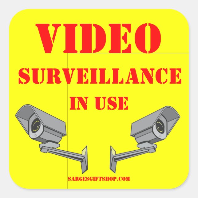VIDEO SURVEILLANCE SQUARE STICKER (Front)
