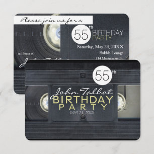 Video Tape 2 VHS 55th Birthday Party Invitation
