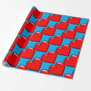 Videogame Life Heart - Pixel Heart Wrapping Paper