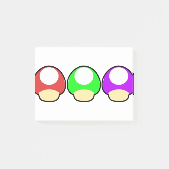 Videogame Mushrooms Post-it Notes (Front)