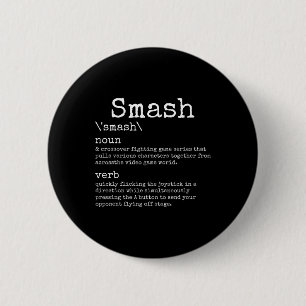 Videogames Smash Definition Funny Video Game Gamer 6 Cm Round Badge