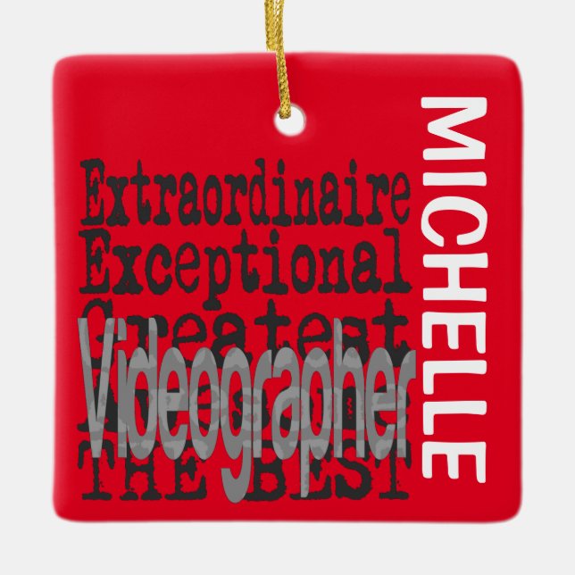 Videographer Extraordinaire CUSTOM Ceramic Ornament (Front)