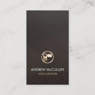 Videographer Faux Gold Video Camera Business Card