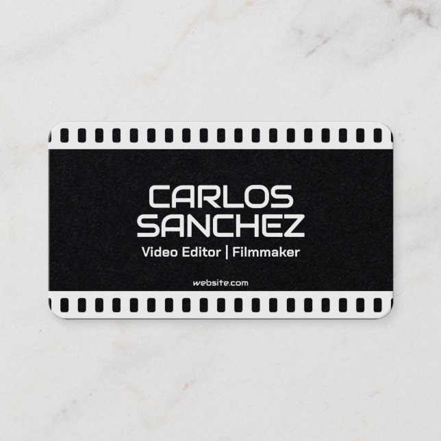 🎞️ Videographer Filmmaker Custom QR Business Card (Front)