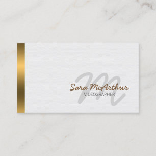 Videographer Recording Service Cursive Monogram Business Card