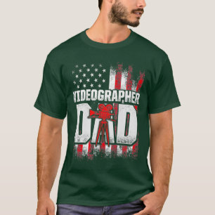Videographer USA Flags Videography Filmmaker T-Shirt
