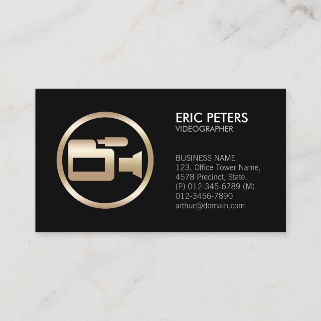 Videographer Video Camera Film  Business Card (Front)
