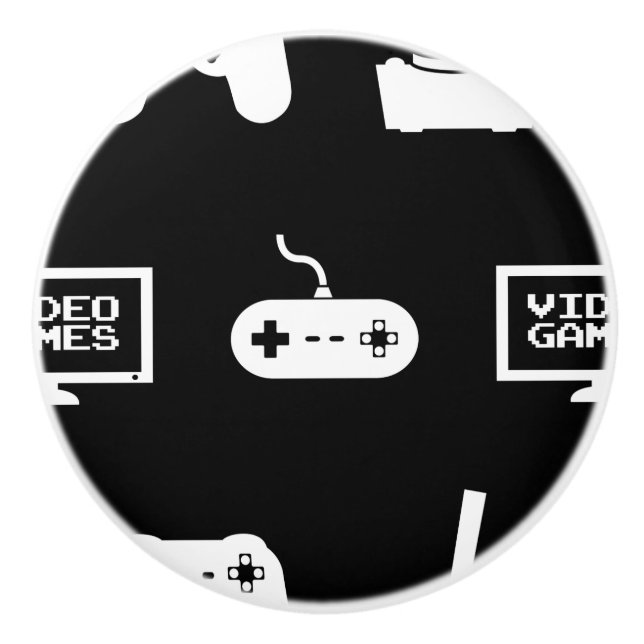 Videos Games Themed Gaming Design Video Game Gamer Ceramic Knob (Front)