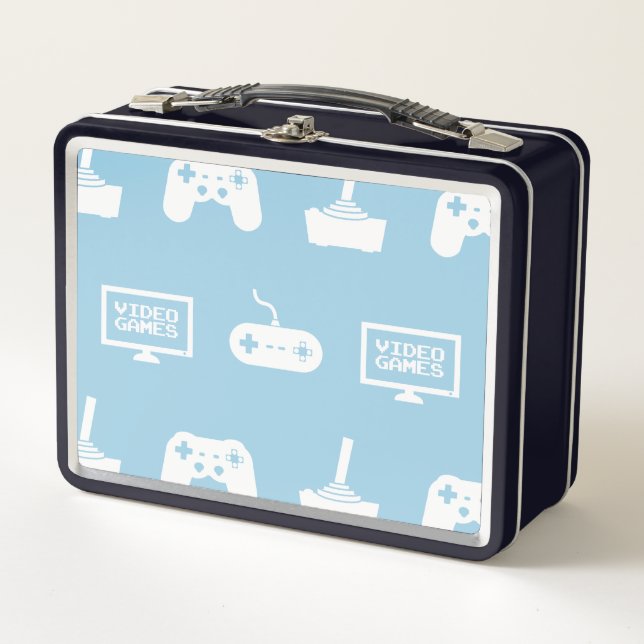 Videos Games Themed Gaming Design Video Game Gamer Metal Lunch Box (Front)