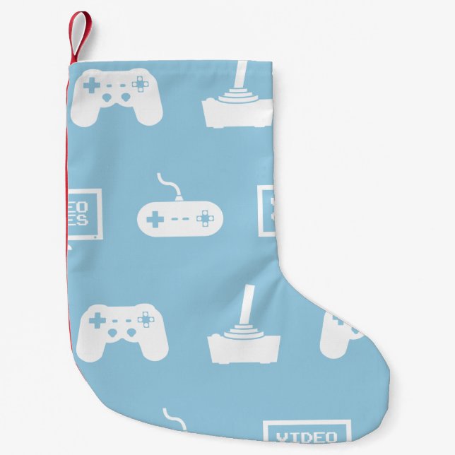 Videos Games Themed Gaming Design Video Game Gamer Small Christmas Stocking (Front)