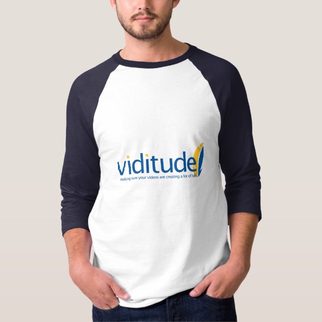Viditude Men's 3/4 Sleeve Blue T-Shirt (Front)