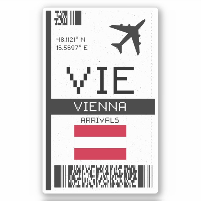VIE Vienna Boarding Pass - Austria Travel (Front)
