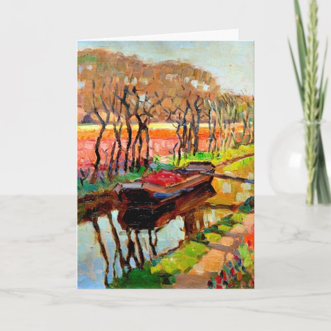 Viegers - A Fatboat in the Dutch Bulb Fields Card (Front)