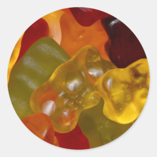 Viele bunte Gummibärchen Classic Round Sticker