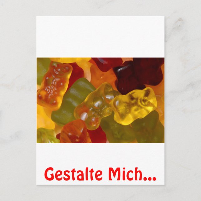 Viele bunte Gummibärchen Postcard (Front)
