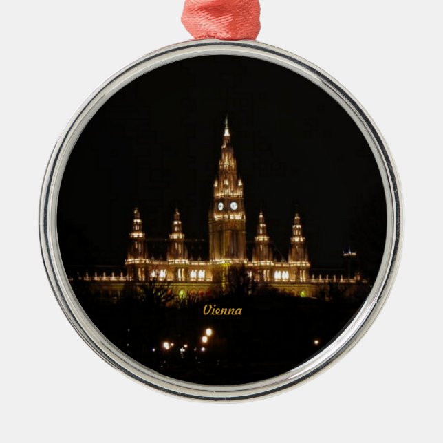 Vienna at Night Metal Tree Decoration (Front)