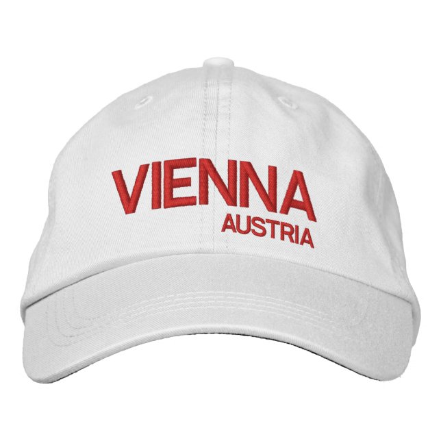 Vienna, Austrai* White Baseball Cap (Front)