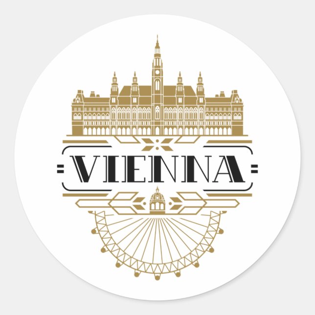 Vienna Austria Art Deco Aesthetic Souvenir Classic Round Sticker (Front)