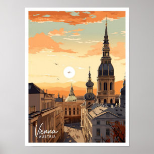 Vienna Austria Art Travel Place illustration Poster