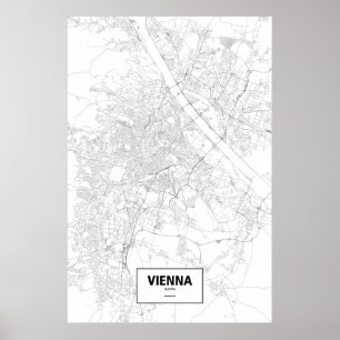 Vienna, Austria (black on white) Poster