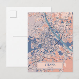 Vienna Austria Breezy City Map Travel Postcard