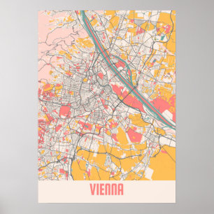 Vienna - Austria Chalk City Map Poster
