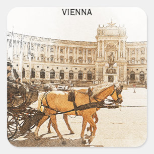 Vienna Austria City Panorama View  Square Sticker