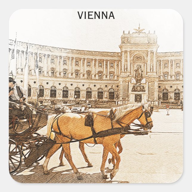 Vienna Austria City Panorama View  Square Sticker (Front)