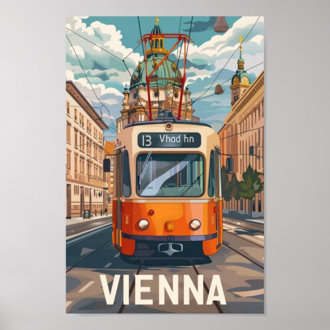 Vienna Austria Famous Vintage Travel Place Poster (Front)