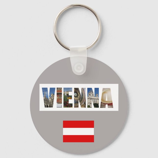 Vienna Austria Flag Key Ring (Front)